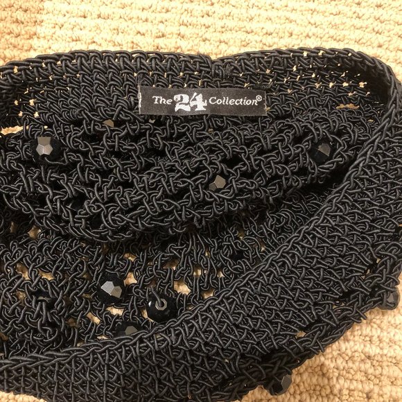 24 Collection Black Crochet Beret with beads - Picture 4 of 5